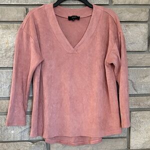 Dusty Pink V-Neck Super Soft Top